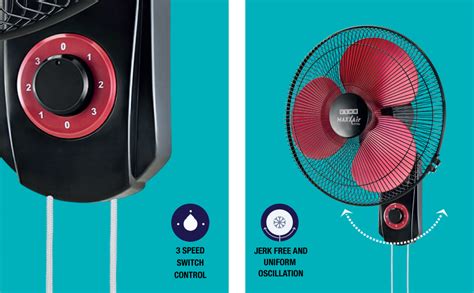 Buy USHA Maxx Air Ultra Wall Fan | 400MM Sweep Size | 1350_RPM ...