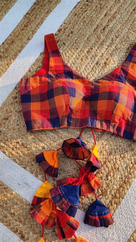 Multi Checks Lehriya Blouse – Myraa