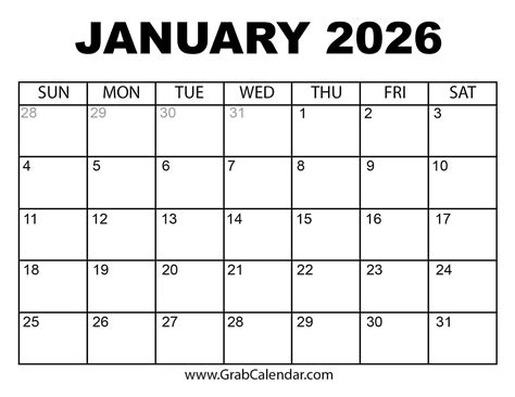 Blank Printable 2026 Calendar - Academic Calendar 2026-2027
