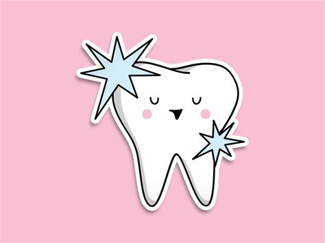 Buy Cute Tooth Sticker 3 Inch Vinyl Weatherproof Decal Gift for ...