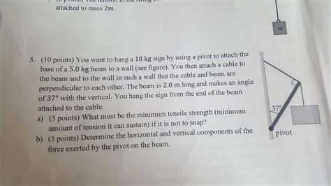 Solved You want to hang a 10 kg sign by using a pivot to | Chegg.com