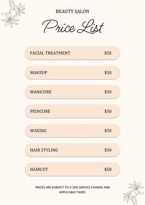 Free Editable Price List Templates - Highfile