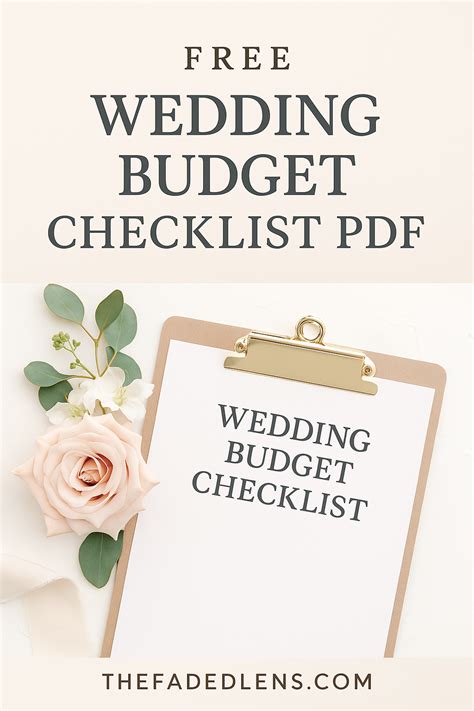 Free Wedding Budget Checklist PDF | The Faded Lens