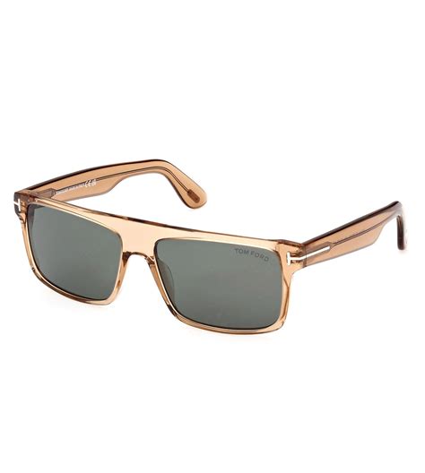 Tom Ford Men's Green Rectangular Sunglasses