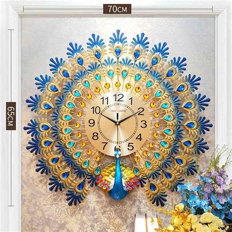 Peacocks Creative Silent Quartz Clock Wall Clock European Home Living ...