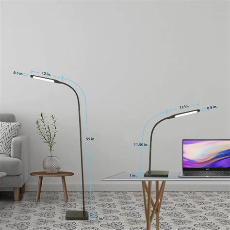 Syrinx 2 in 1 LED Floor, Desk Lamp, 5 Brightness Levels & 5 Colors ...