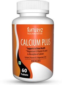 NATURYZ Calcium Plus Formula with Vitamin D3 and Magnesium - 60 Tablets ...