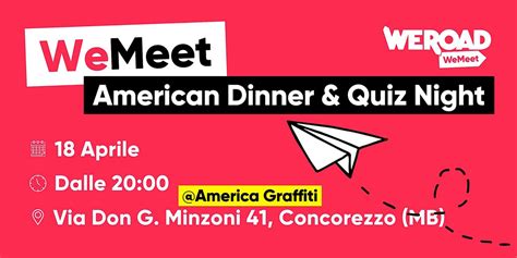 WeMeet | American Dinner & Quiz Night, America Graffiti, Concorezzo, 18 ...
