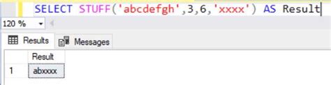 Image result for SQL Server Stuff Function