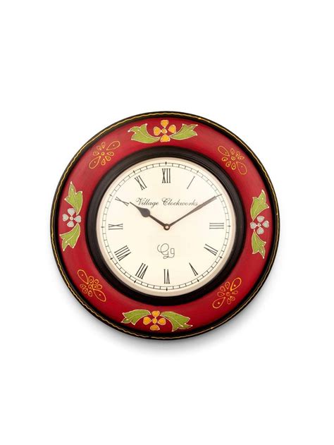 Round Wooden Handpainted 16 Inches Wall Clock