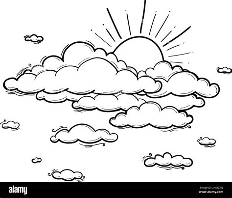 Black And White Clouds Drawing