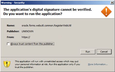 Image result for Java Security Warning