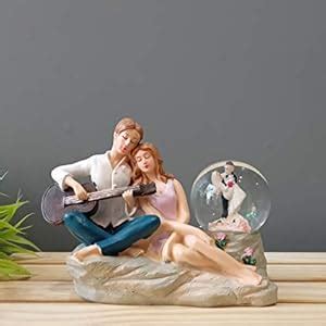 Buy CraftVatika Romantic Love Couple Glass Ball Miniature Statue ...
