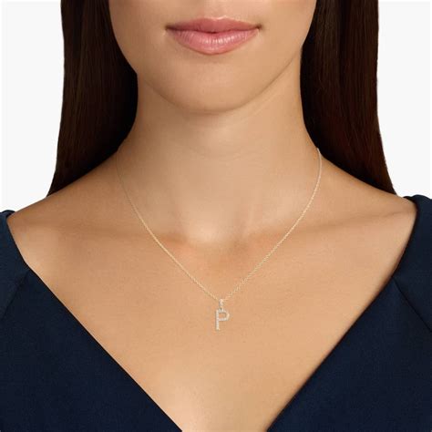 Lab-Grown Diamond Initial P Pendant Necklace In 14K Yellow Gold