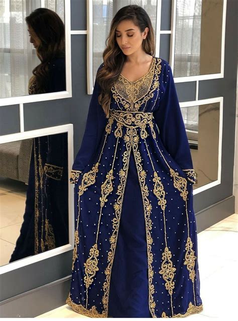 Royal Marocain Dubaï Kaftan Arabe Abaya Maxi Perlé à la main | Etsy