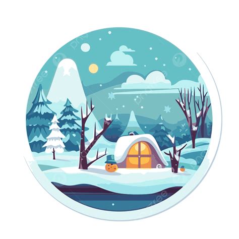 Outdoor Winter Scenes Clip Art Winter Outdoor Scene Decoration On