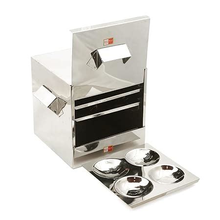 KCL Stainless Steel Trivia Idly Cooker | Idly Streamer Set of 4 Plates ...