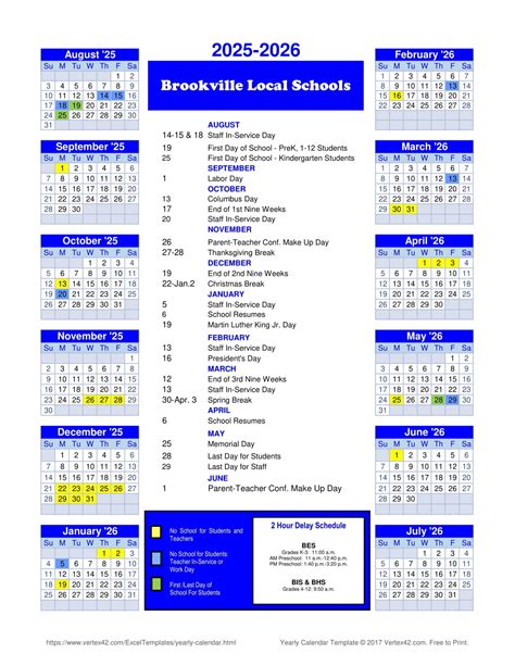 Brookville Local Schools Calendar 25-26 Revised [PDF] - EduCounty