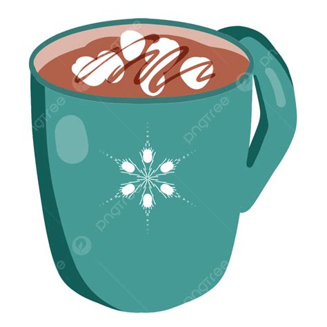 Hot Cocoa Cup Clipart Vector, Christmas Hot Cocoa In Copper Green ...