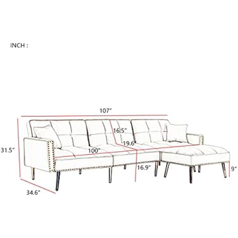 Modern Velvet Sectional Sofa Couch, L-Shaped | Ubuy India