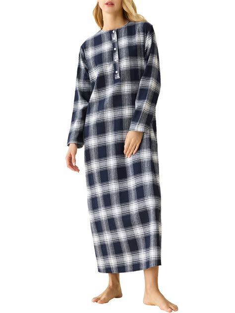 Women's Flannel Nightgown Long Sleeves Floor Length – Latuza