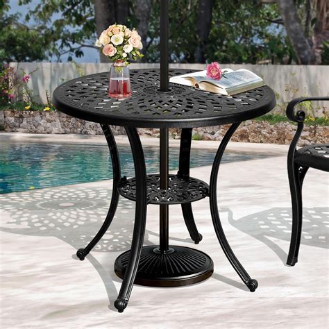 Black Outdoor Bistro Table
