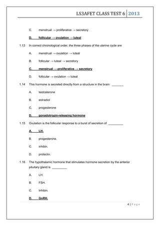 Image result for Human Reproduction Worksheet Grade 12 Biology PDF