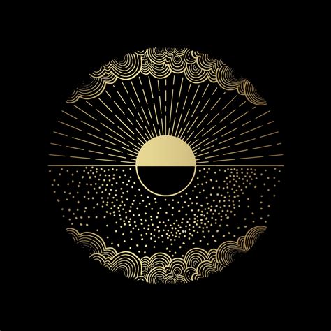 The moon and the sun are two realms that merge 16637977 Vector Art at ...