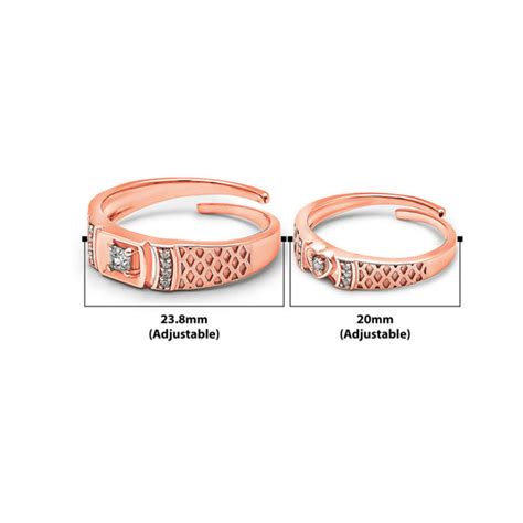 Buy Rose Gold Embraced Couple Rings - Silberry