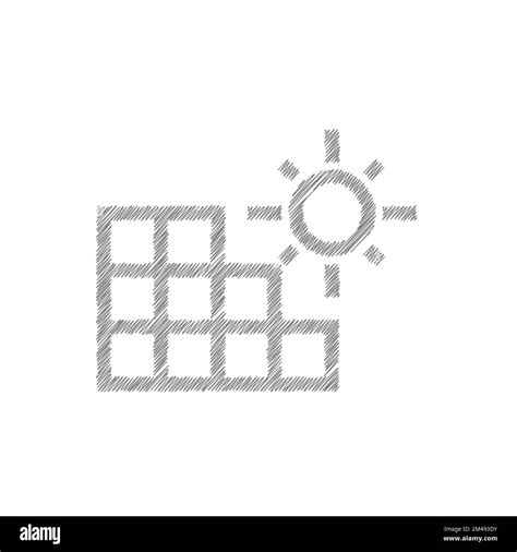 Solar energy sketch vector icon. Solar panels station concept Stock Vector Image & Art - Alamy