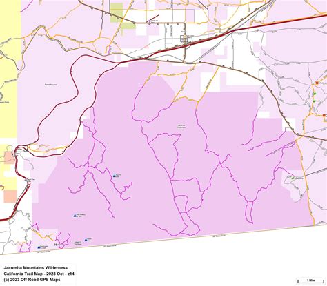 Jacumba Mountains Wilderness - California Trail Map