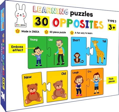 Buy Play Poco Opposites Fun Type 3-30 Puzzles to Introduce Kids to ...