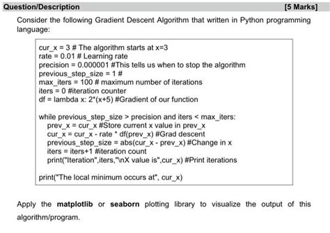 Image result for The Code for a Descending Algorithm in Python