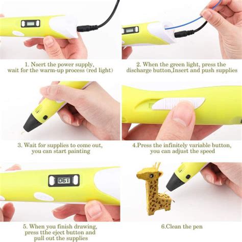 DS Robotics 3D-Printing Pen with LCD for 1.75mm PLA and ABS for 3D ...