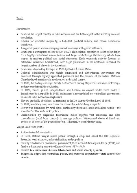 CPS Notes-1 - Comparative political system Short notes - Brazil ...