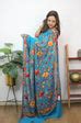 Blue Embroidered Kashmiri Aari Work Georgette Saree - Luxurionworld
