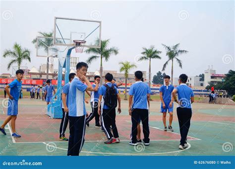 Chinese High School Students Playing Basketball Editorial Image - Image ...