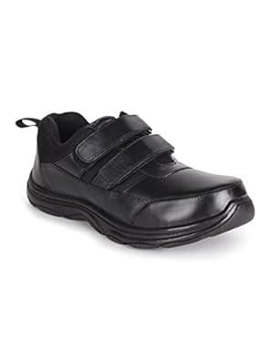 Buy Ustep Black Moc Toe Velcro School Shoes for Kids at Amazon.in