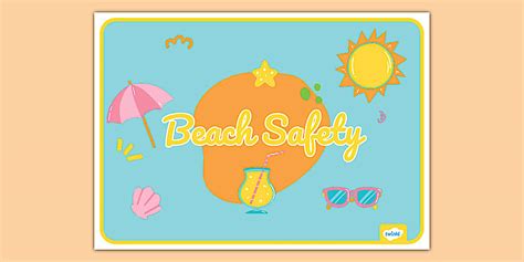 Summer Vibes Themed Beach Safety Display Poster - Twinkl