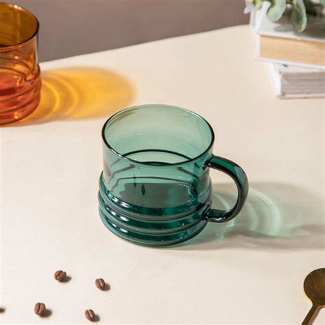 Emerald Modern Glass Cup 350ml Online - Premium Tea Cup | Nestasia
