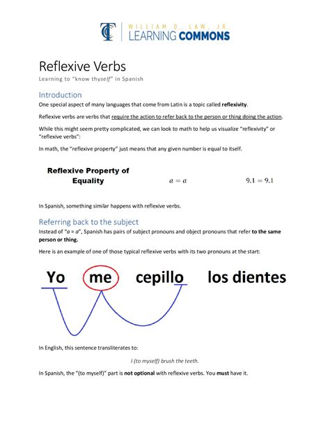 Reflexive Verbs | Lecture notes Spanish | Docsity