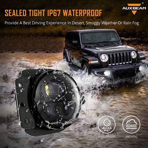 Buy Auxbeam 4 Inch LED Fog Lights Replacement for Jeep Wrangler JL JLU ...