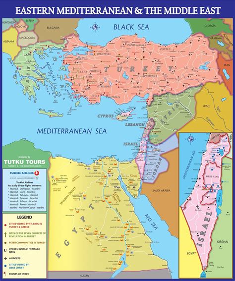 TUTKU TOURS - MEDITERRANEAN MAPS - Map of the Eastern Mediterranean ...