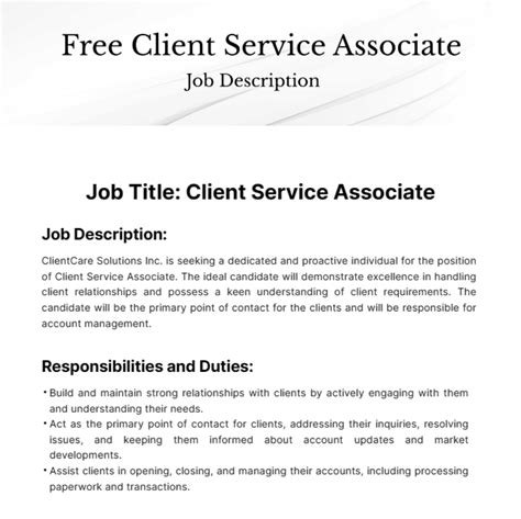 Sales And Service Associate Job Description In Bank at Judith Tomlin blog