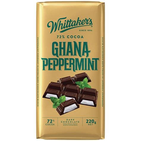 Whittakers Ghana Peppermint, Dark Chocolate 220g – glamshow