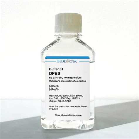 DPBS Dulbecco’s Phosphate Buffered Saline Liquid, 500 ML Biologix Group ...