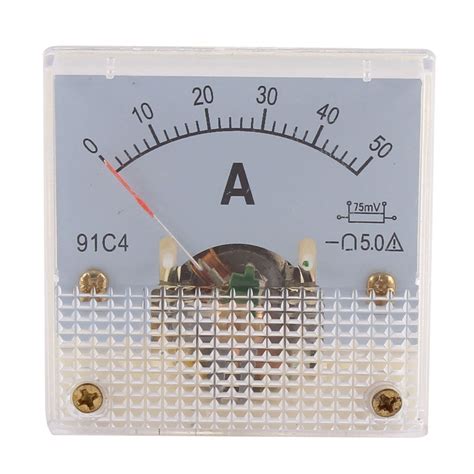 ELECTROPRIME DC 0-50A Rectangle Analog Panel Ammeter Gauge Amperemeter ...