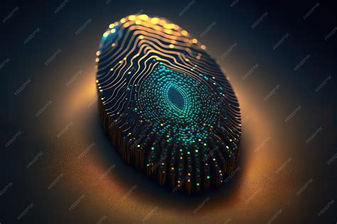 3d illustration fingerprint scan provides security access with ...