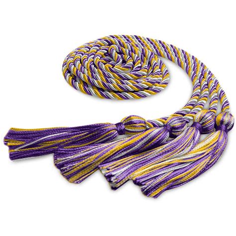 Double Graduation Honor Cord Purple/Gold/White – Endea Graduation