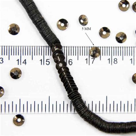 Buy 5 MM Bowl/ Katori Shape Dark Antique Brown Color Sequins Strand ...